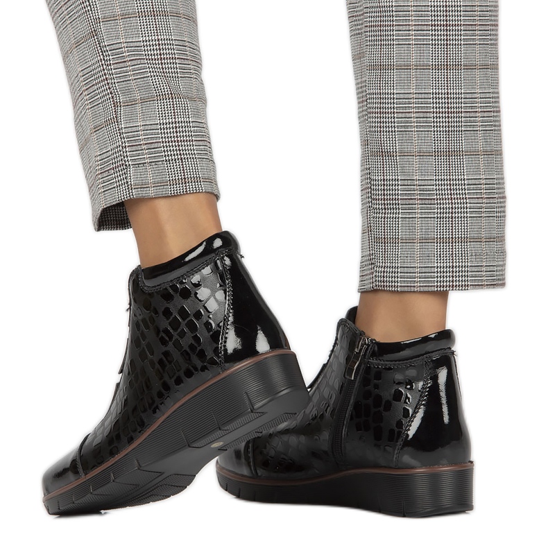 Cizme cu pană izolate din piele Filippo W PAW277A negru 1