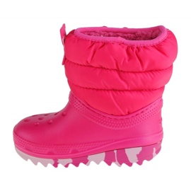 Pantofi Crocs Classic Neo Puff Boot pentru copii mici 207683-6X0 roz 1