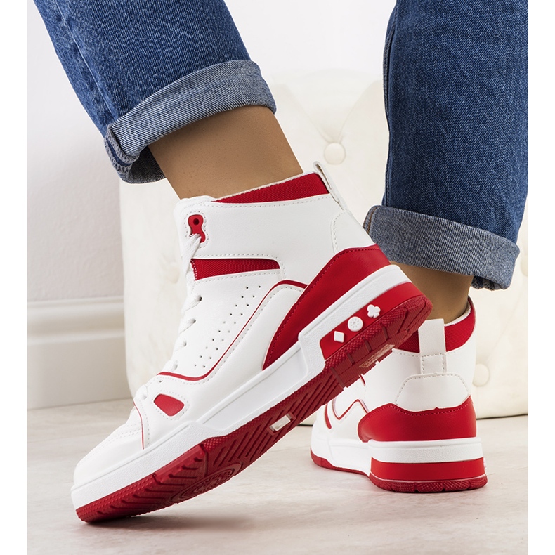 PA1 Tenisi roșii Megatheo pentru glezne alb roșu 1