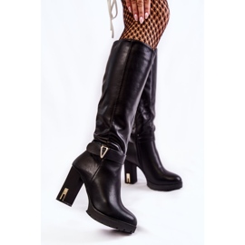 PG1 Cizme clasice din piele Kornelli neagră pe bar negru 2