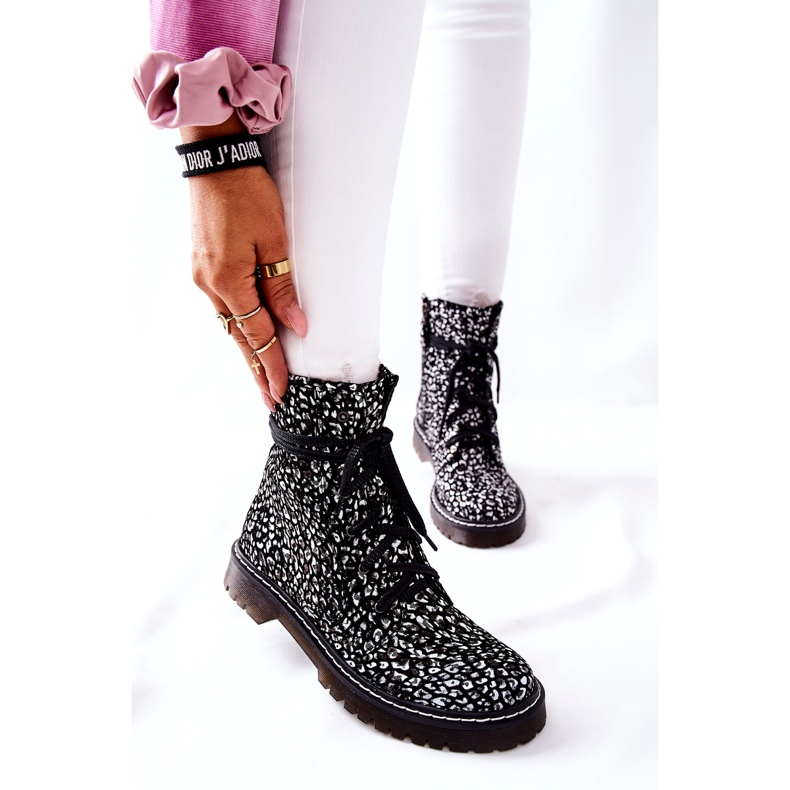 Cizme de damă Glany Workers Maciejka Negru-Alb 01609-48 3