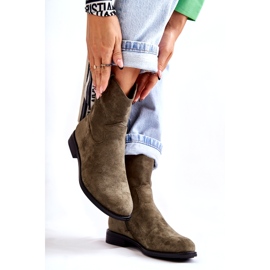 S.Barski Cizme de damă din piele intoarsa cu toc plat, verde Fiorenz HY66-66 3 S.Barski Cizme de damă din piele intoarsa cu toc plat, verde Fiorenz HY66-66 3