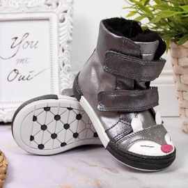 Pantofi pentru fete, velcro, vulpe argintie, Kornecki 6583 4