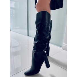 BM Cizme cu toc înalt cu șifonate de la Whitney Black negru 1