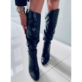 BM Cizme cu toc înalt cu șifonate de la Whitney Black negru 2