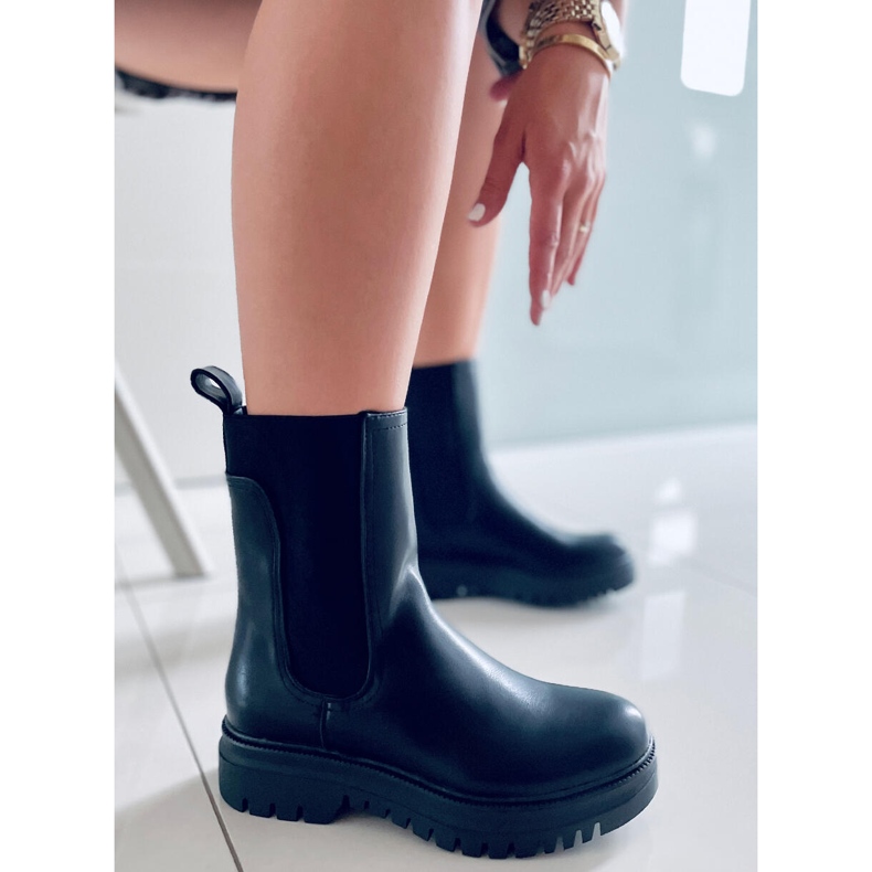 BM Cizme Chelsea înalte Earth Black negru 1