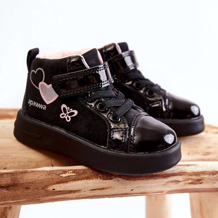 PA1 Pantofi Înalți Copii Cu Velcro Negru Cheezi 1