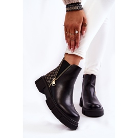 PG1 Cizme Dama Piele Cu Fermoar Decorativ Lorra Neagra negru 1