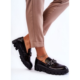 Sergio Leone Mocasini Lacuiti Pe Platforma Inger Neagra negru 2