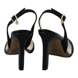 Lizard Sandale din piele pentru femei pe Szpilka 04765 Negru 2