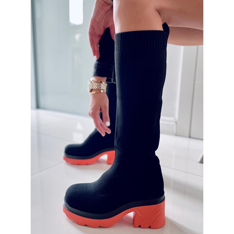 PA1 Partea superioară a șosetei Duff Orange negru portocale 1