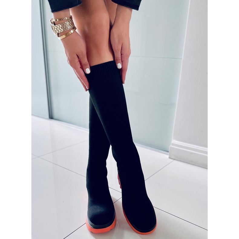 PA1 Partea superioară a șosetei Duff Orange negru portocale 2