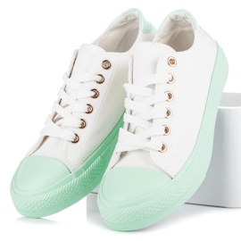 Pantofi Albi Pe Platforma Verde 2