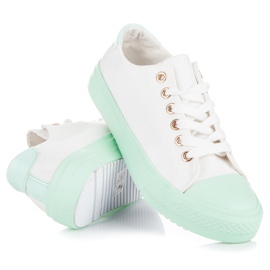Pantofi Albi Pe Platforma Verde 1