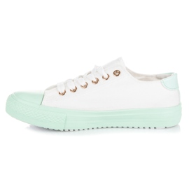 Pantofi Albi Pe Platforma Verde 3