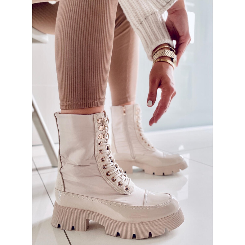BM Cizme cu șireturi Merced Beige bej 1