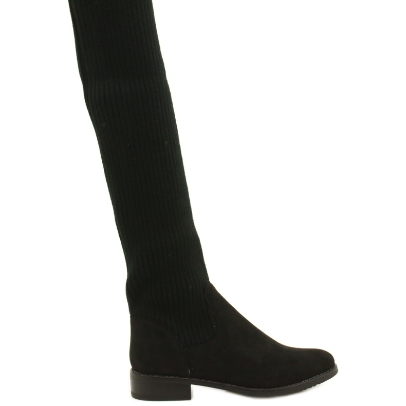 M.Daszyński Cizme cu nervuri pentru femei SA62-58 Cizme negre negru 1