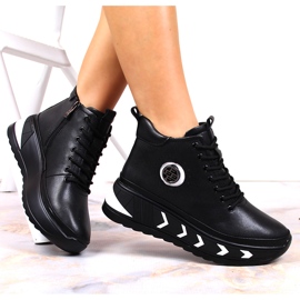 Cizme de dama neagra Filippo din piele neagra pe toc pane negru 1 Cizme de dama neagra Filippo din piele neagra pe toc pane negru 1