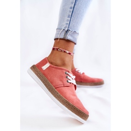 Pantofi de damă cu spumă cu memorie Big Star KK276006 Coral roșu 2