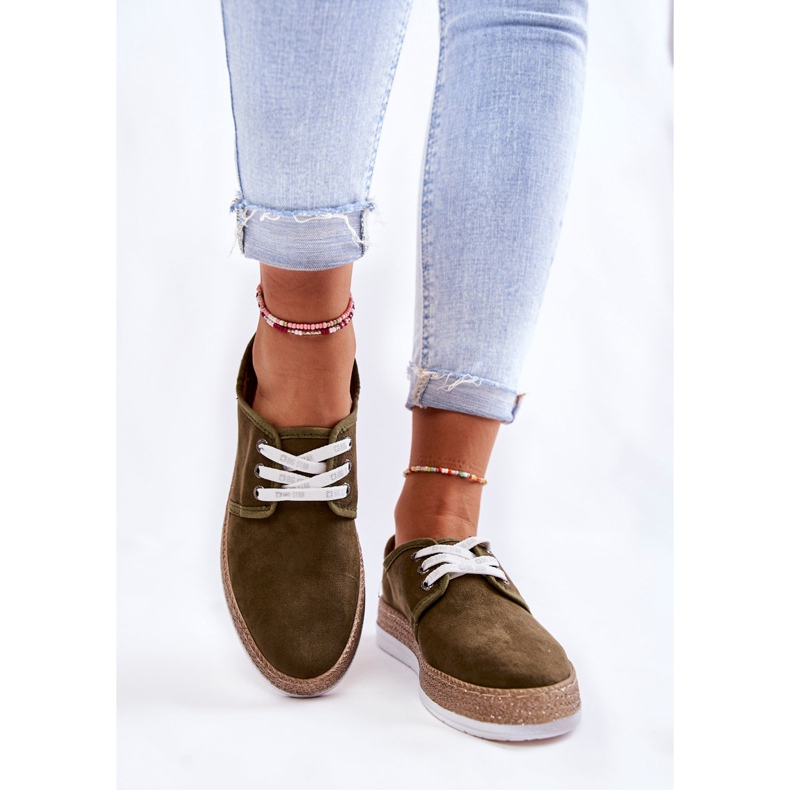 Pantofi de damă cu spumă cu memorie Big Star KK276007 Kaki verde 2