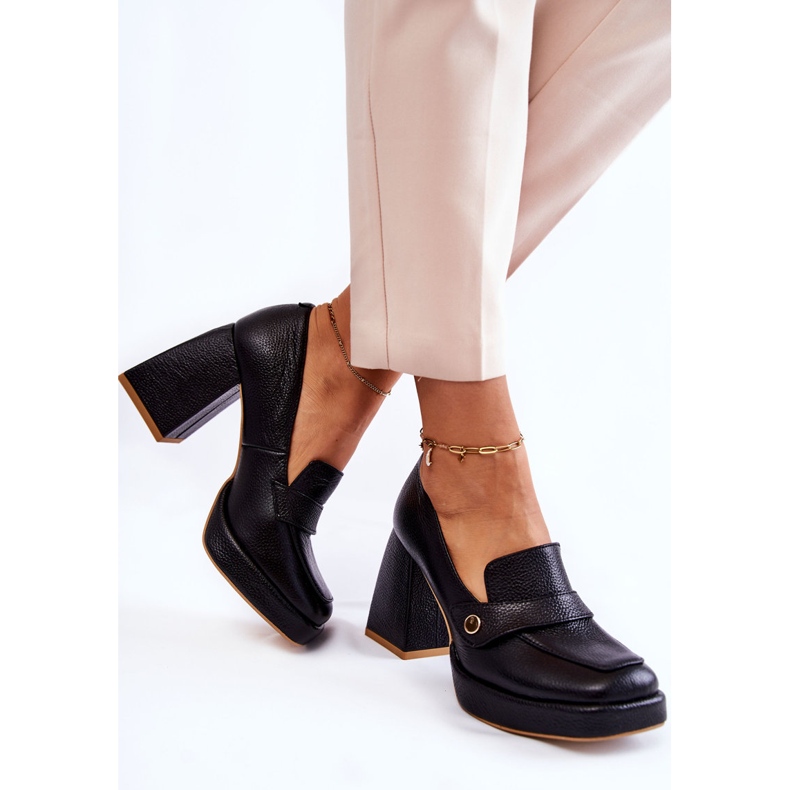 Lewski Shoes Pompi din piele Pantofi Lewski 3195/2 Negru 1