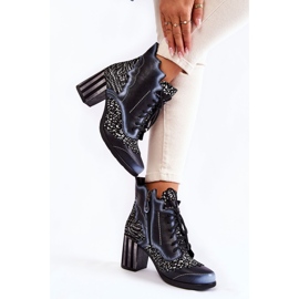 Cizme Dama Piele Maciejka Negru 03190-20 alb gri 2