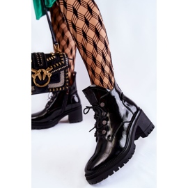 Vinceza Cizme lăcuite calde cu șireturi Ragnhild negru 2