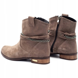 Olivier Cizme izolate pentru femei cu lanț Luna bej maro 3