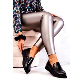 Mocasini negri La.Fi cu pană patentată negru 4