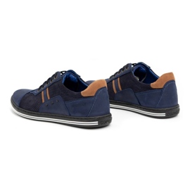 Polbut Pantofi casual bărbați 1801P bleumarin nubuc/camel albastru 4