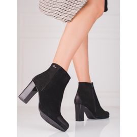 Cizme negre de damă pe un stâlp Shelovet înalt negru 1