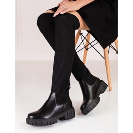 Muschetari pentru femei cu fețe flexibile Shelovet negru 1