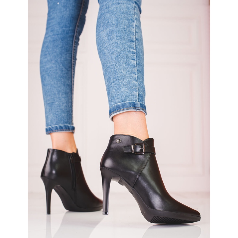 Cizme elegante pe toc înalt de Sergio Leone negru 2 Cizme elegante pe toc înalt de Sergio Leone negru 2