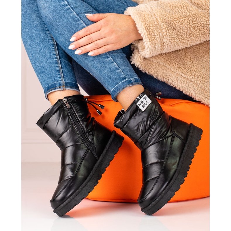 W. Potocki Cizme de zăpadă Potocki de damă cu fețe joase negre negru 1 W. Potocki Cizme de zăpadă Potocki de damă cu fețe joase negre negru 1