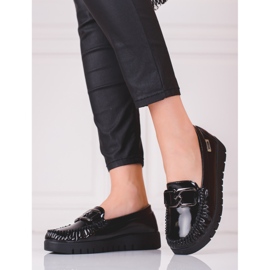 Mocasini negri de dama pe platforma Shelovet negru 1