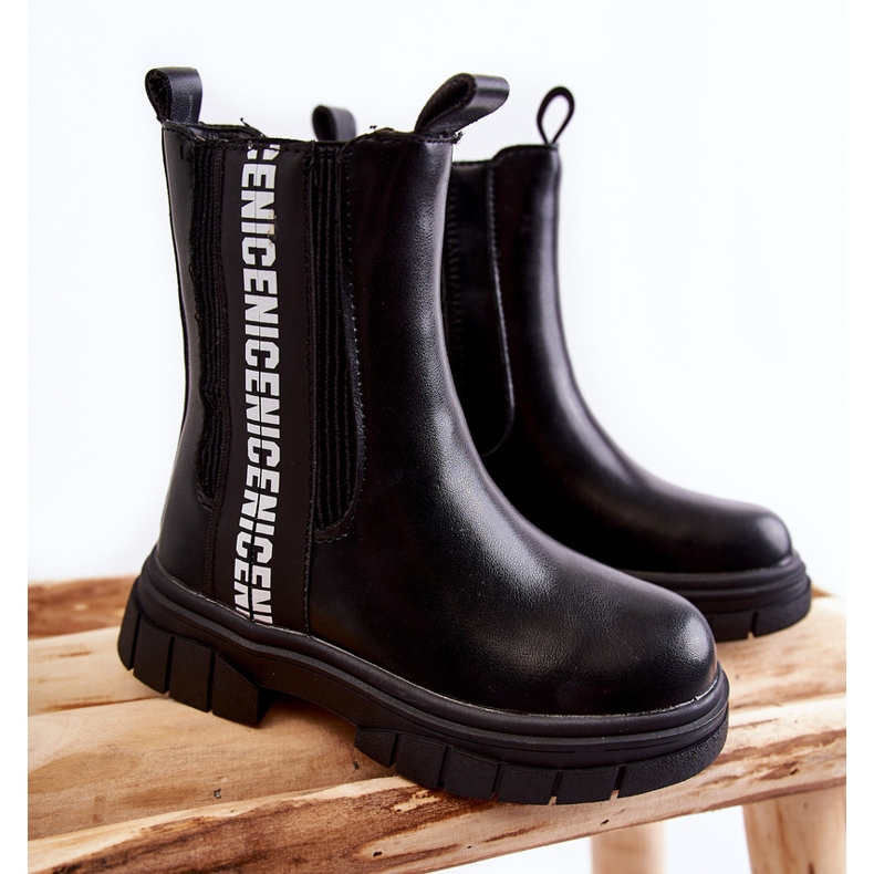 Cizme inalte calduroase pentru copii Kimmy negre negru 1