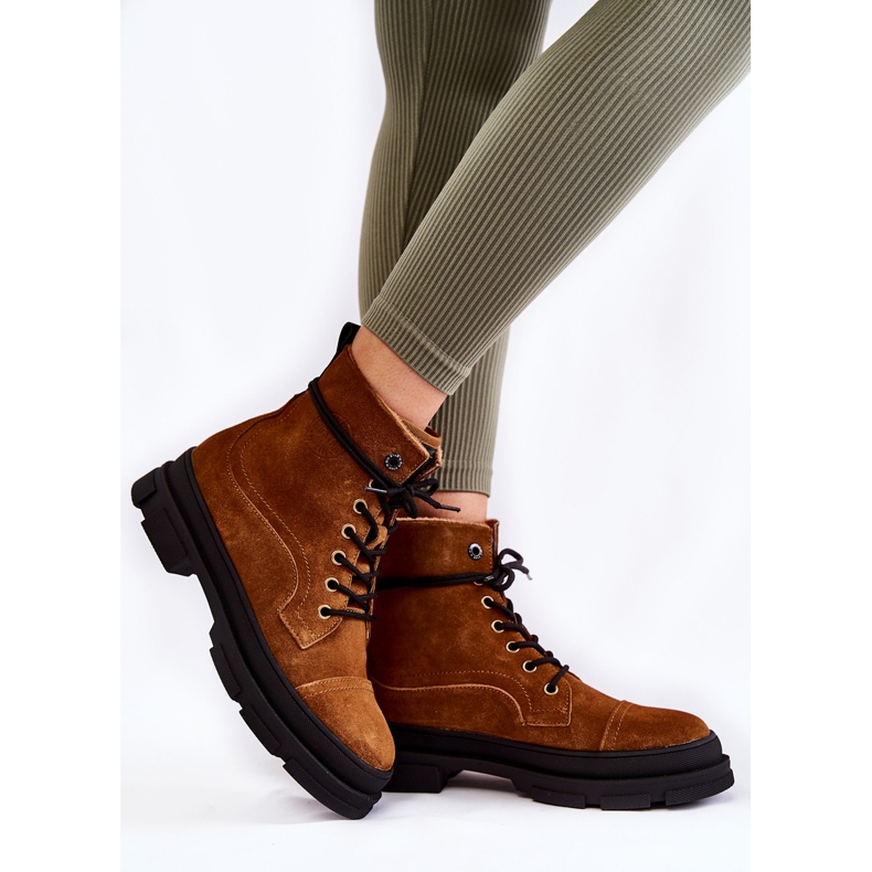 Cizme calde din piele intoarsa maro Big Star KK274524 2