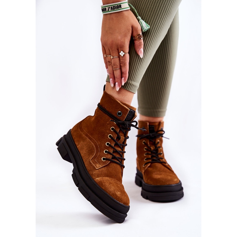 Cizme calde din piele intoarsa maro Big Star KK274524 1