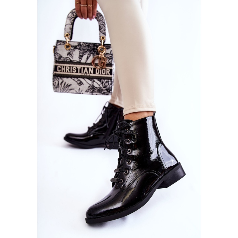 S.Barski Ghete Grimma de damă, lacuite clasice, negre negru 2