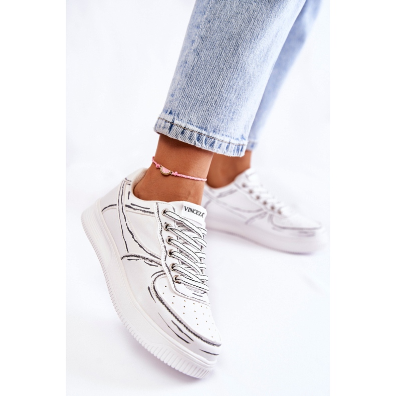 Vinceza Pantofi sport de damă albi Solveig 1