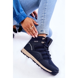 Pantofi de trekking înalți pentru damă Big Star KK274611 Bleumarin albastru 4