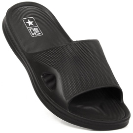 Papuci sport din spumă NEWS Black negru 1