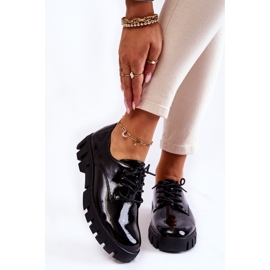 Vinceza Pantofi lăcuiți la modă legați Black Gwendy negru 1