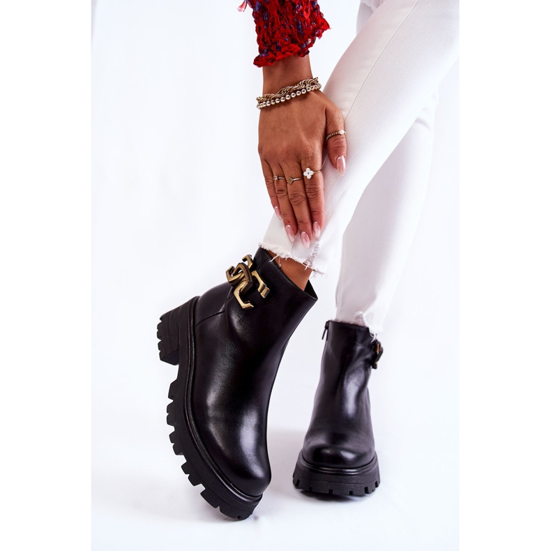 Cizme Incalzite Muncitori Cu Decorat Laura Messi 2500 Negru 1