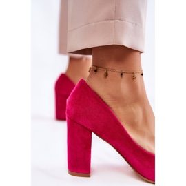 PS1 Pompi clasici din piele intoarsa pe un bar fuchsia Kendra roz 3