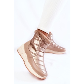 PE1 Cizme De Zapada Dama Cu Fermoar Aur-Bej Senia maro 2