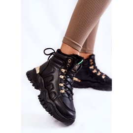 PE1 Cizme Călduțe De Damă Pe Platformă Neagră Ofelia negru 2