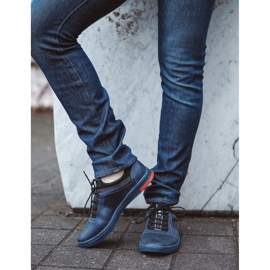 Polbut Pantofi din piele pentru bărbați K24 Navy Blue albastru 4