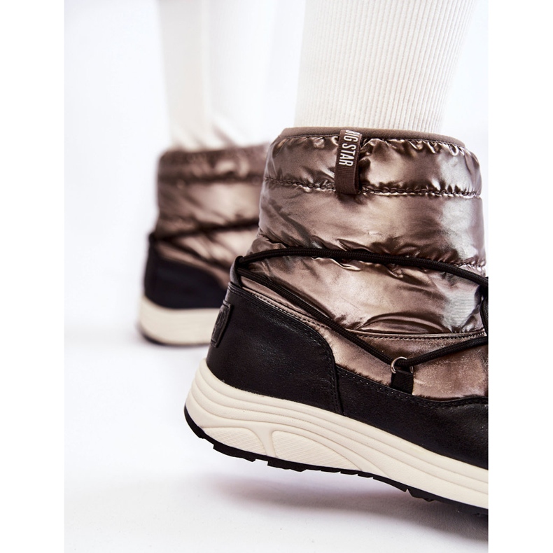 Cizme de zapada dama Memory Foam Big Star KK274275 Argintiu-Negru 2