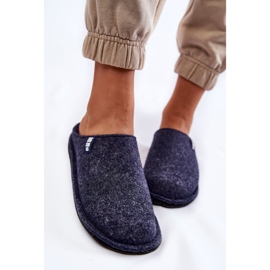 Papuci de damă Classic Felt Big Star KK276013 Bleumarin albastru 2